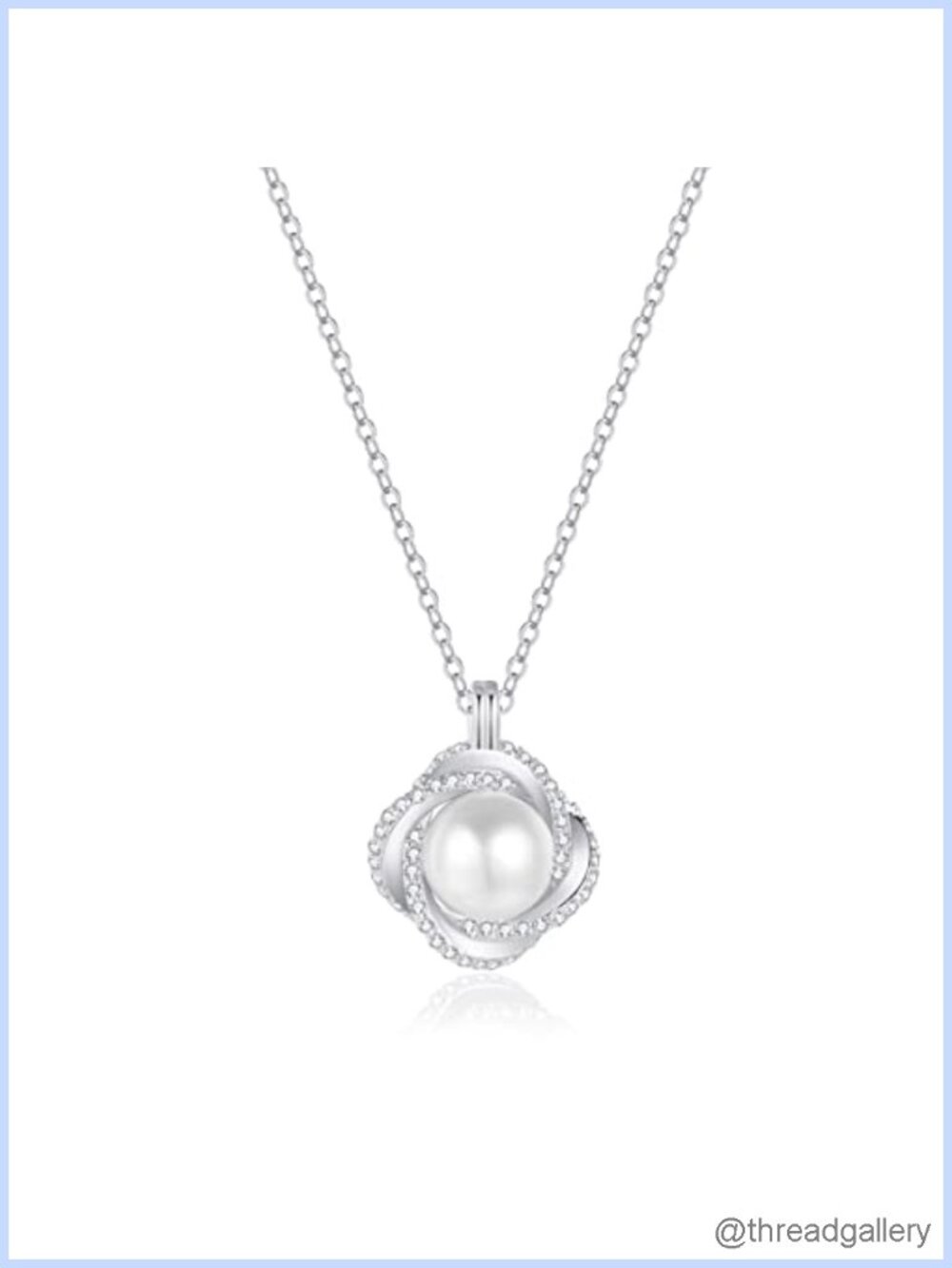 925 Sterling Silver Freshwater Pearl Necklace Pendant C-Link 18in Gift